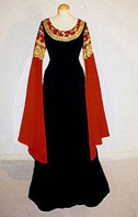 Arwen Rot-schwarzes Kleid klein